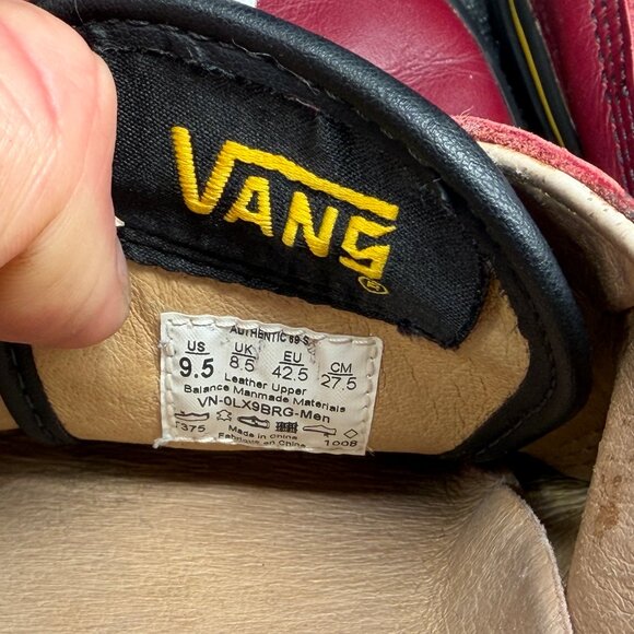 Vans x WTAPS Authentic 69 Sneakers Mens 9.5 Maroon Leather Vintage Retro Shoes‎ main image 9
